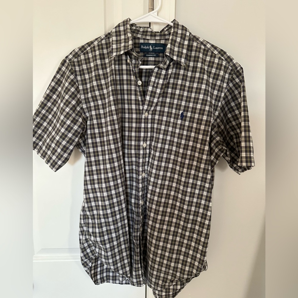 Ralph Lauren Classic Fit Men’s Plaid Polo Button Down Shirt. Size Medium